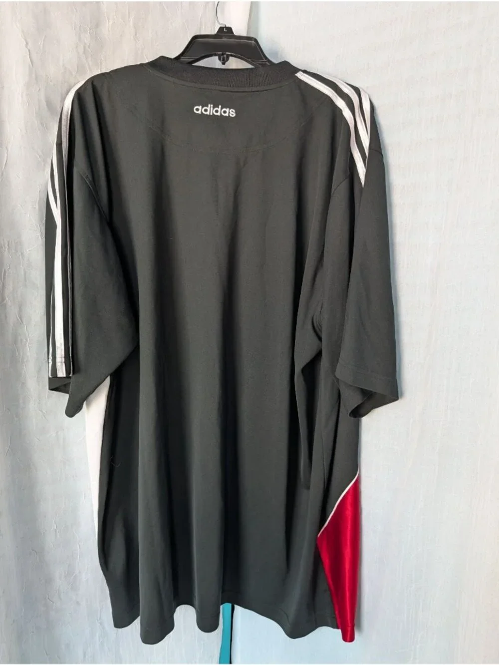 Vintage Adidas button front jersey satin size 2XL